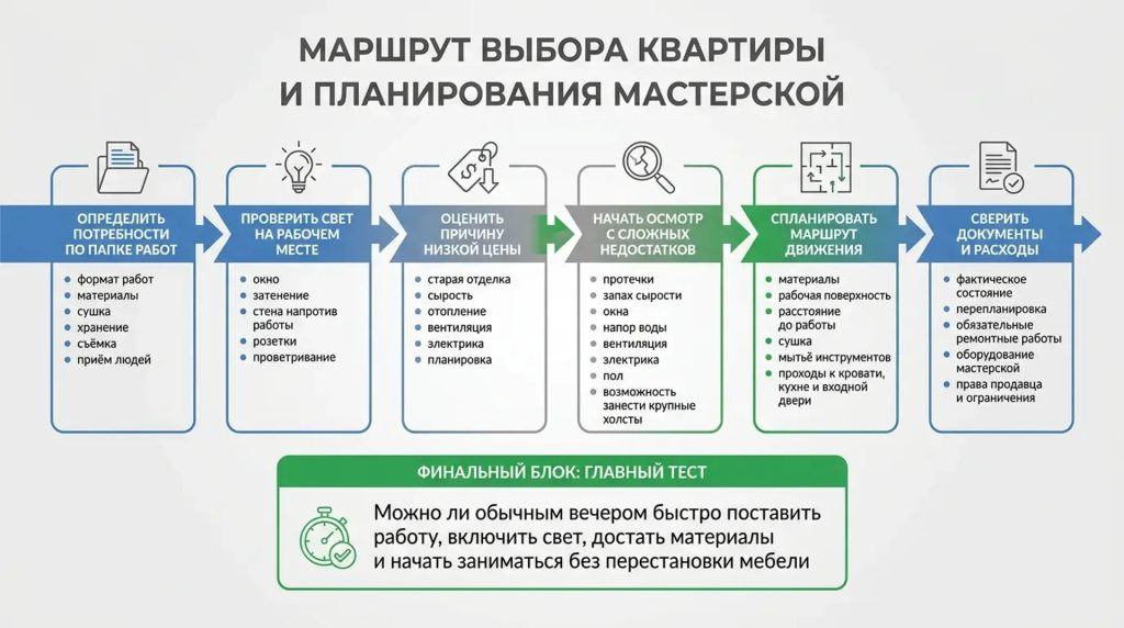 Маршрут выбора квартиры и планирование мастерской